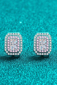 1 Carat Moissanite and Zircon Geometric Rectangle Emerald Cut Stud Earrings Fine Jewelry Affordable