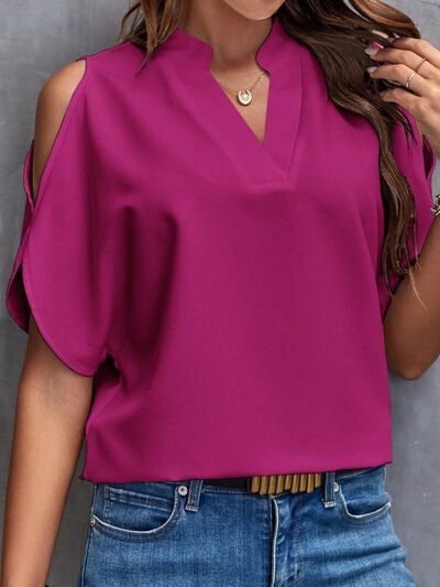 Women's Fashion Top Cold Shoulder Casual Shirt, ladies Blouse