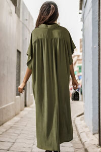 dress, long dresses, t shirt dress, button up dress, casual dresses, olive green dress