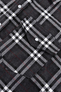 Plaid Pocketed Dropped Shoulder Shirt