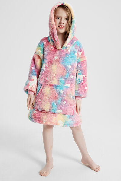 Luminous Pattern Oversize Long Sleeve Fuzzy Hoodie Kids Fashion and Gifts