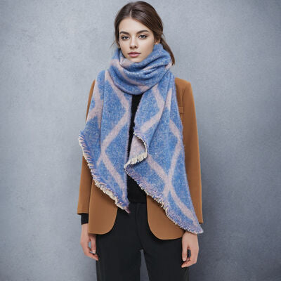 Raw Hem Polyester Fashion Oversized Scarf KESLEY