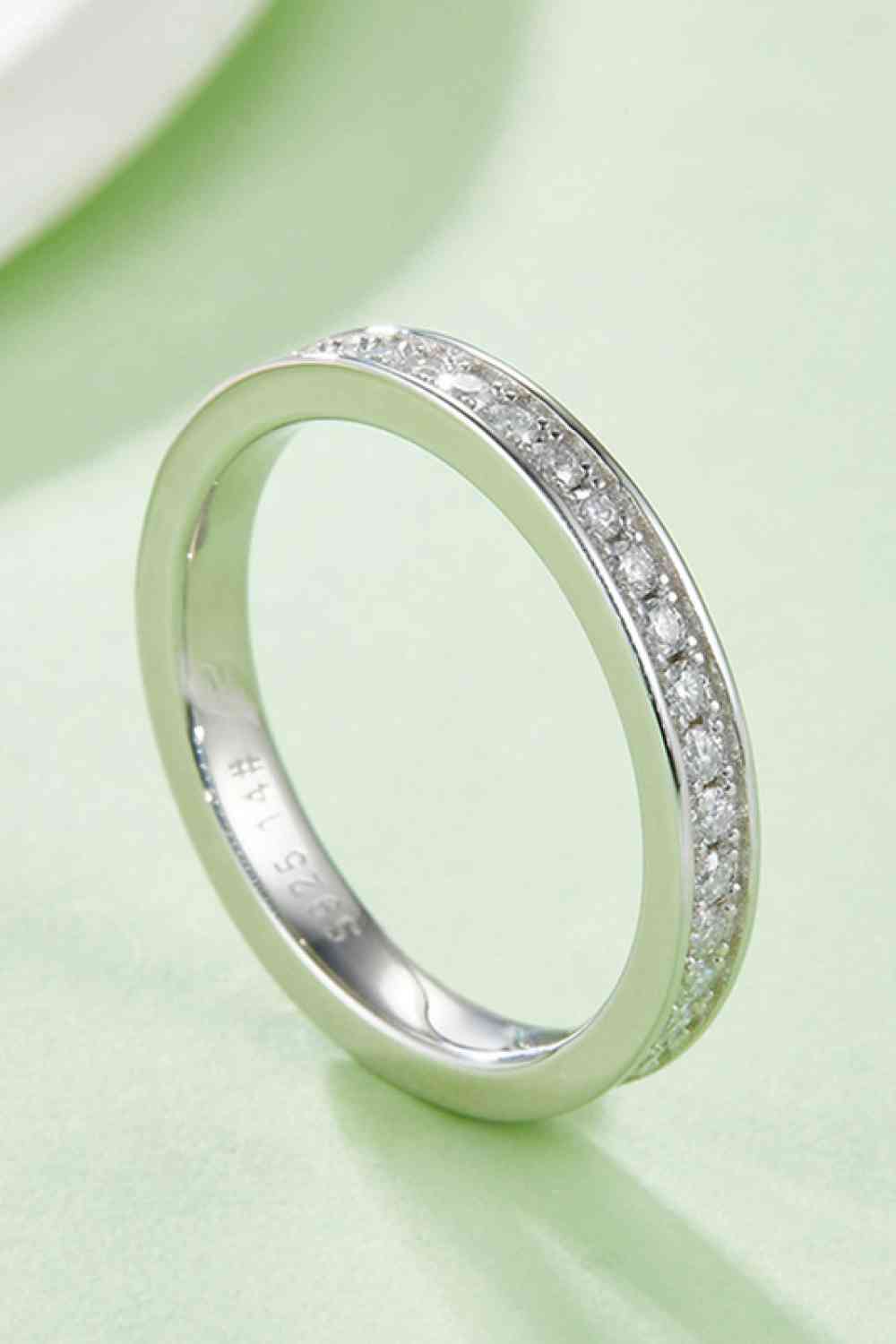 KESLEY Moissanite Ring Band 925 Sterling SIlver Waterproof Tarnish Free Dainty Eternity RIng