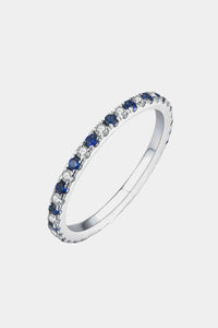 Dainty Moissanite Eternity Ring, Moissanite Lab-Grown Sapphire Rings