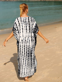 Swimsuit  Cover-Up  Dress Oversized Tunic Beach Dress Boho Fashion Tie-Dye V-Neck Half Sleeve Cover-Up