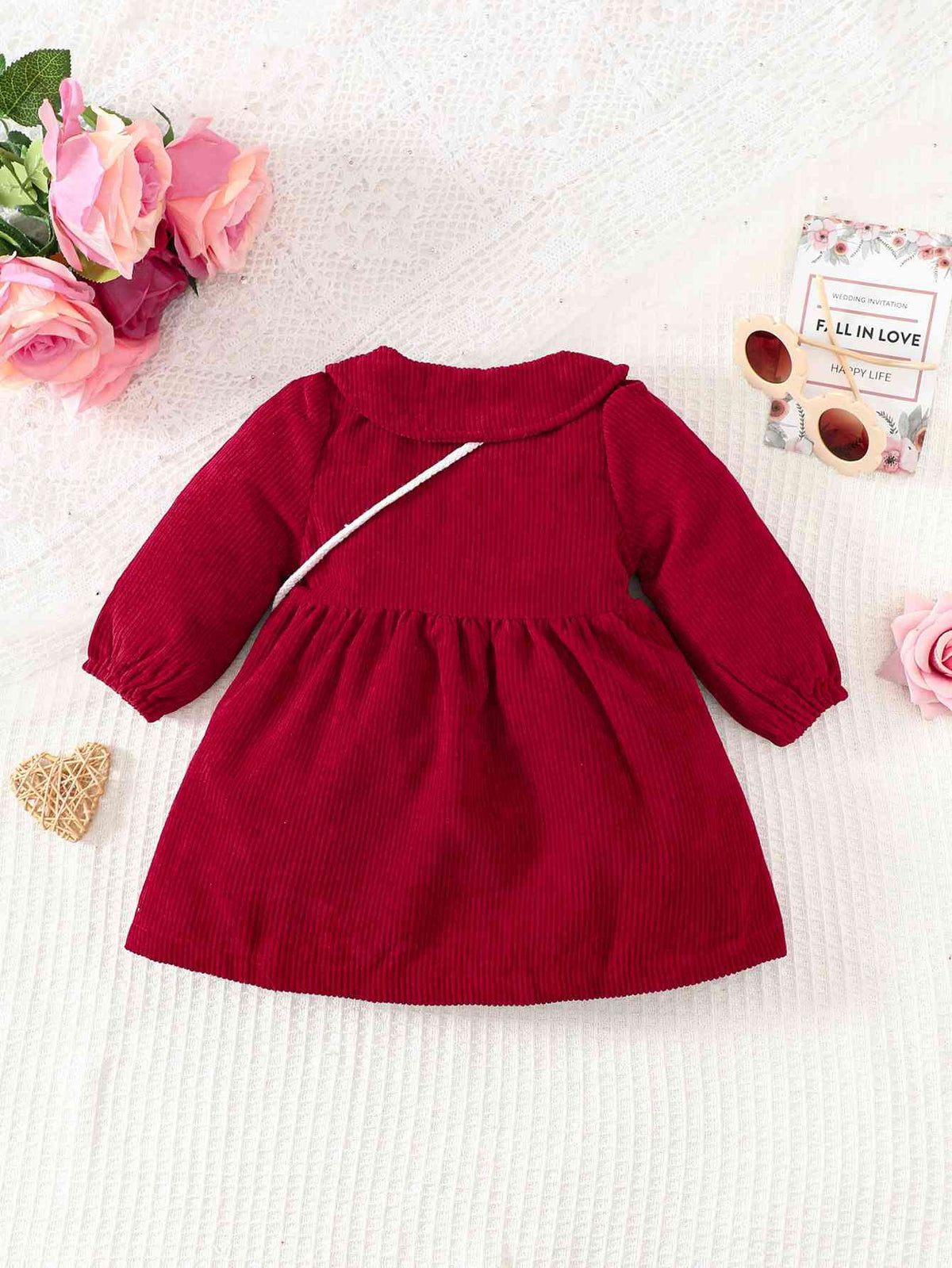 Peter Pan Collar Buttoned Long Sleeve Dress