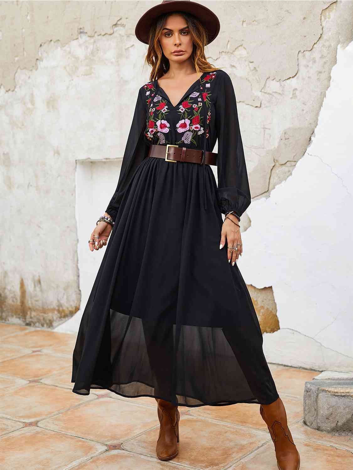 dress, dresses, casual dresses, black dress, long sleeve dress, loose fit dress, dresses for older women, nice dresses, cute dresses, casual womens clothing, popular black dress, nice dresses, v neck long sleeve dress, tiktok fashion, outfit ideas, boho dress, vintage dress, flower print casual day dress, designer clothing, designer dress , Kesley Boutique, loose fit dress,  casual work clothes, dresses for the spring, vacation dress