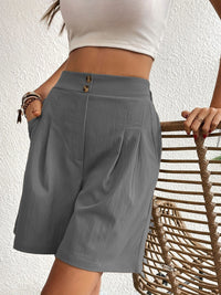 High Waist Shorts with Pockets Women's Bermuda Trouser Jorts Long Short For Ladies