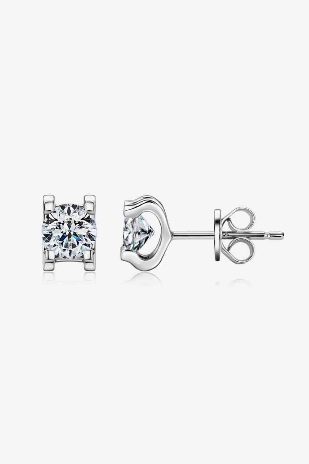 Moissanite Stud Earrings,  925 Sterling Silver Stud Earrings