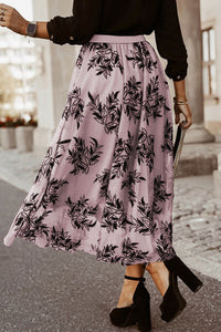 Embroidered High Waist Maxi Skirt