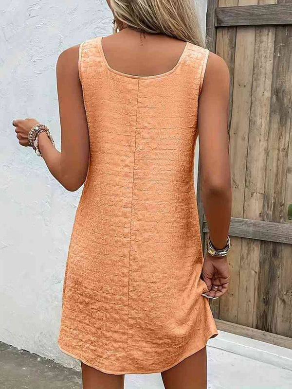 Women's Casual Short Dress Asymmetrical Neck Sleeveless Mini Dress