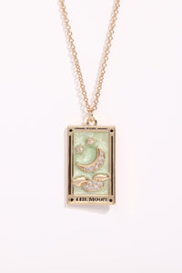 Tarot Card Pendant Stainless Steel Gold Necklace