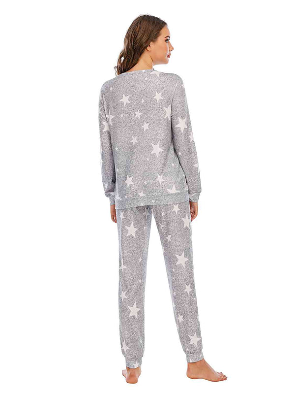 pajamas, loungewear, nice pajamas, gift ideas, loungewear, pajamas, grey pajamas, sexy pajamas, grey pajamas, pajamas with starts, star pajamas, long sleeve pajamas, long sleev, loungewear