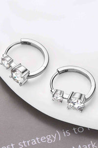 Hoop Earrings, 1.3 Carat Moissanite 925 Sterling Silver Earrings