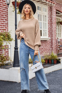 Round Neck Dropped Shoulder Sweater