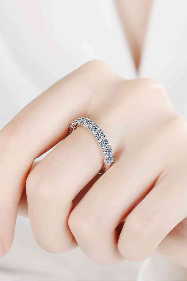 Moissanite Eternity Ring, 1 Carat Moissanite Half-Eternity Ring