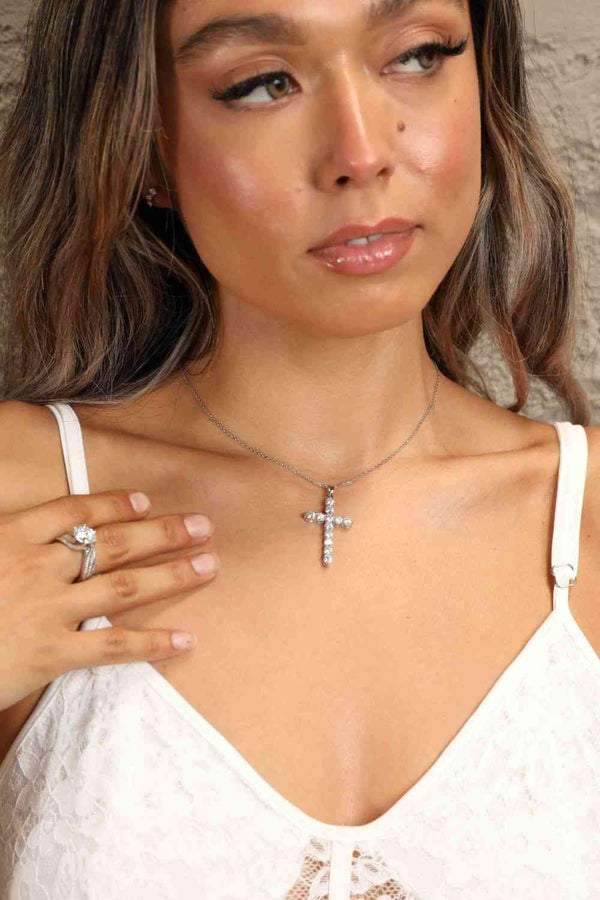 cross necklaces, diamond cross necklaces, rhinestone cross necklaces, sterling silver cross necklaces, statement cross necklaces, religious jewelry. dainty cross necklace, large cross pendant, white gold cross necklace, big cross necklaces, sparkly cross necklaces, fine jewelry, birthday gifts, anniversary gifts, christmas gifts, holiday gifts, kesley jewelry, designer cross necklaces, trending on tiktok. nice jewelry 