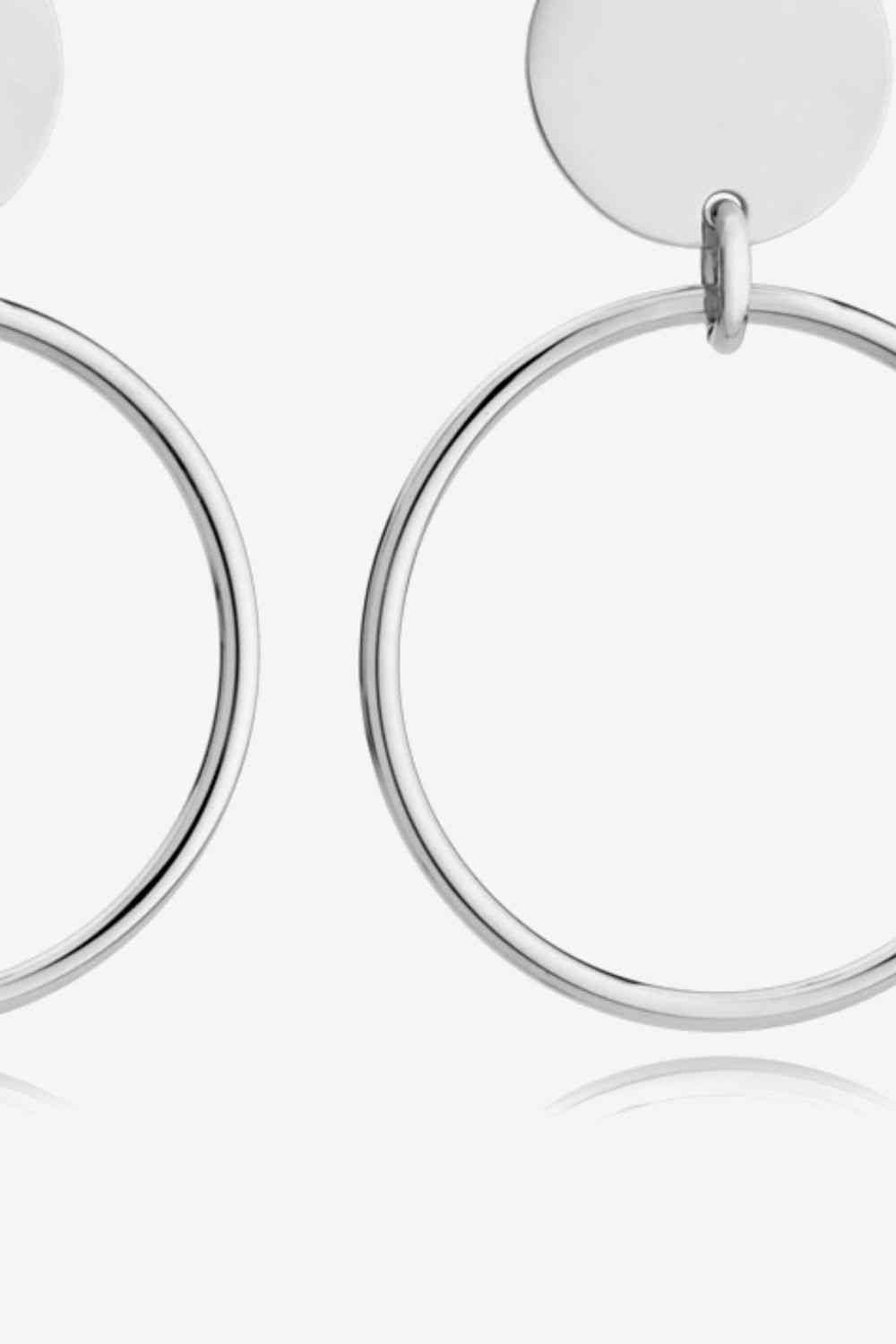 Circle Drop Statement Earrings 18k Gold-Plated Stainless Steel Drop Big Earrings