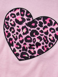 Leopard Heart Graphic Top and Pants Set Girls Fashion Kids Clothing Matching Outfit Set