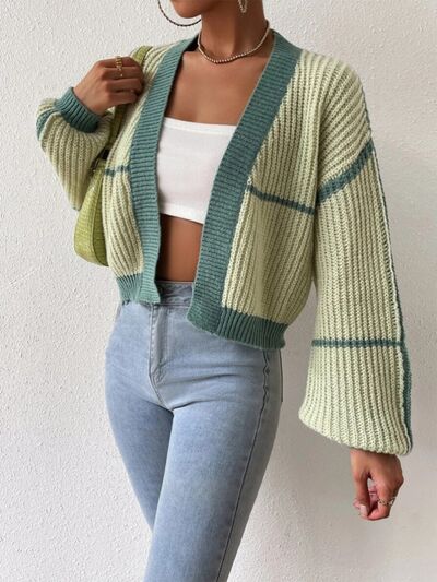 Womens Fashion Open Front Sweater Dropped Shoulder Cardigan