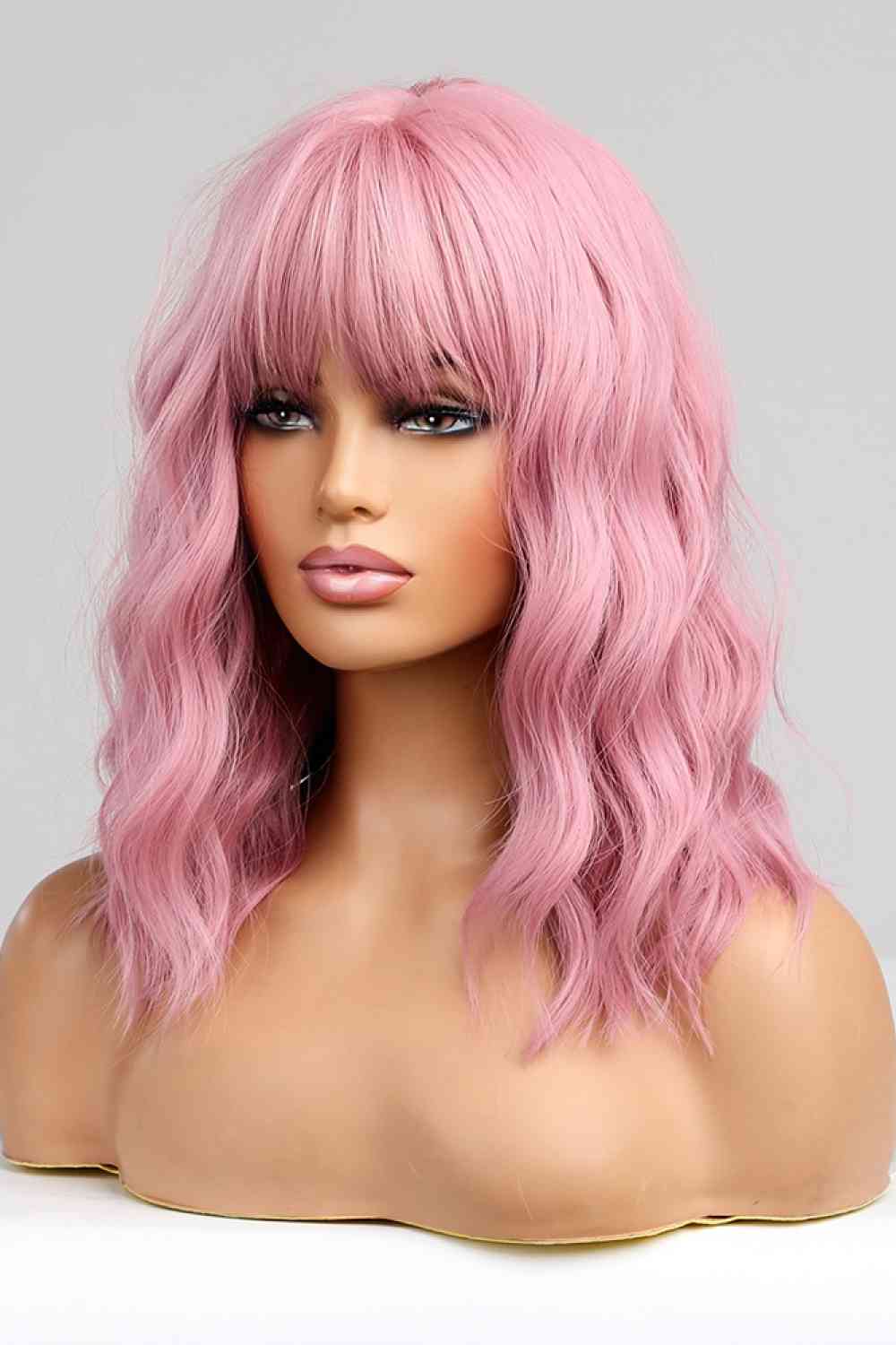 Pink BoB Wavy Synthetic Wigs 12 inch Short Curly Hair Wig