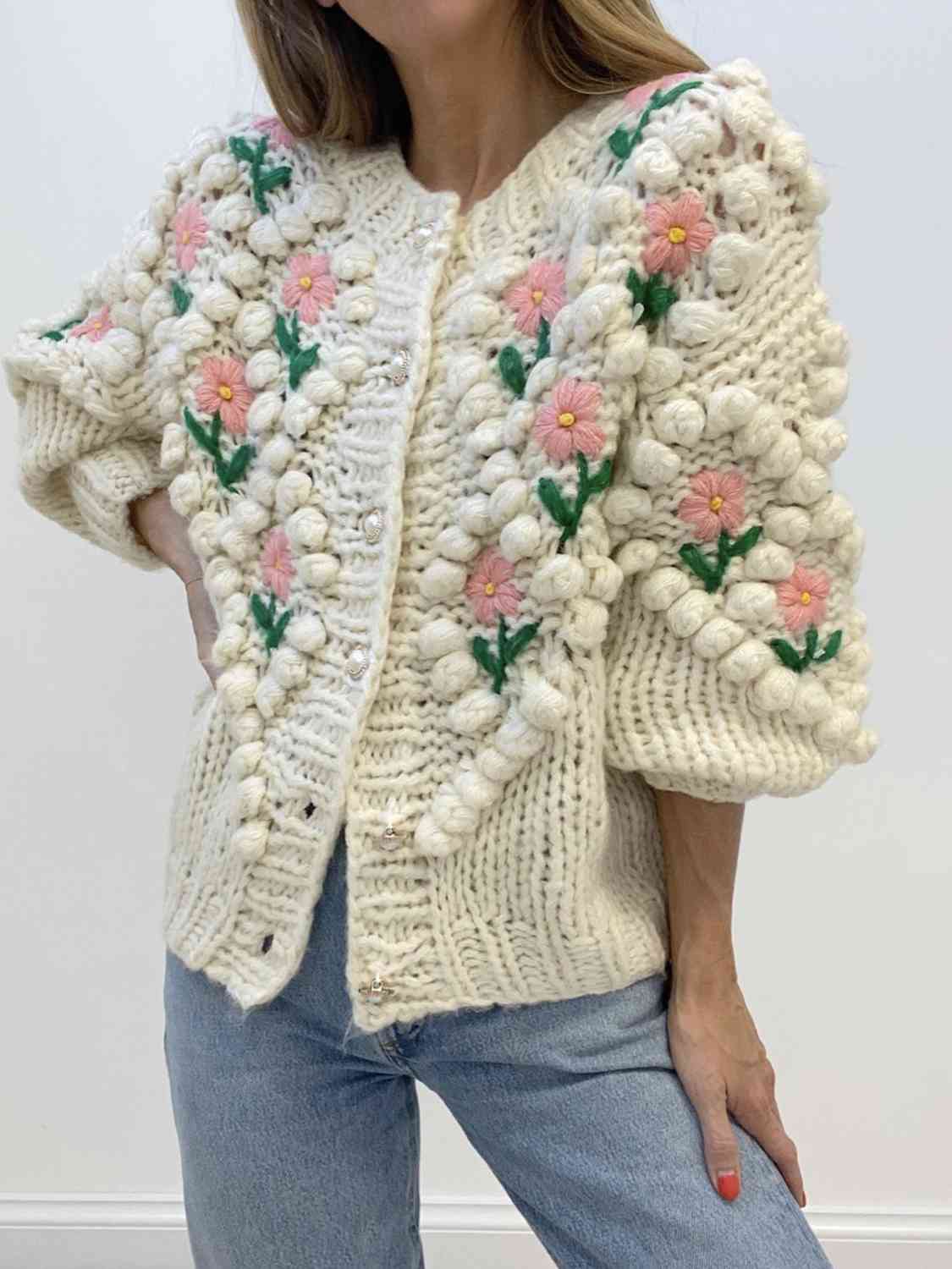 cardigans, cardigan, cute clothes, womens clothing, floral sweaters, floral cardigans, fashionable sweaters, knit sweaters, flower knit sweaters, confy sweaters, trending on titok, nice sweaters,   