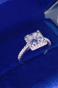 Princess Cut Ring, 2 Carat Moissanite 925 Sterling Silver Ring