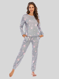 Star Top and Pants Comfortable Pajamas Lounge Set