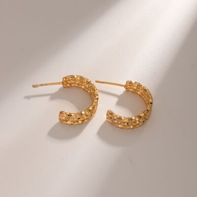 C-Hoop Earrings 18K Gold-Plated Stainless Steel Fashion Jewelry