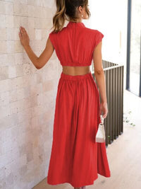 Cutout Mock Neck Sleeveless Sexy Midi Maxi Dress New Womens Fashion