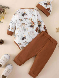 Baby Boy Printed Bodysuit and Waffle-Knit Joggers Set Baby Fashion and Gifts Set