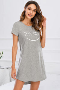 Pajama Dress Women's Nightgown Graphic Round Neck Short Sleeve Lounge Dress