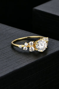 1 Carat Moissanite 18k Gold Plated 925 Sterling Silver Ring