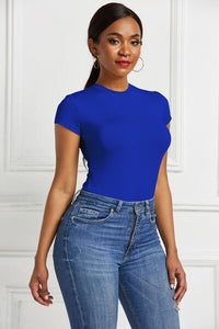 Round Neck Short T Shirt Sleeve Bodysuit