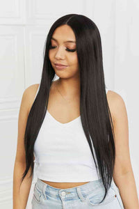 Black Hair Wigs, Long Black Wig, 13*2" Long Lace Front Straight Synthetic Wigs 26" Long 150% Density