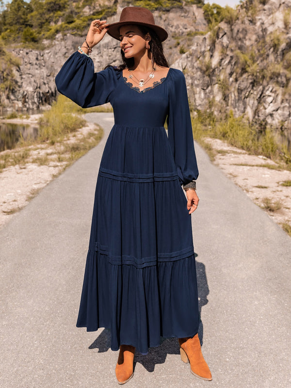 dresses, womens clothes, long sleeve dresses, maxi dresses, dresses for the fall, fall clothes, thanksgiving outfit ideas, elegant casual dresses, blue dresses, elegant clothes, outfit ideas, dresses for special occasion, festival fashion, vacation dresses, birthday dress ideas, birthday outfit ideas, long dresses, blue dresses, blue womens clothes