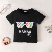 MAMA'S BOY Graphic T-Shirt and Camouflage Shorts Set Baby Boy Kids Fashion Clothing and Gifts