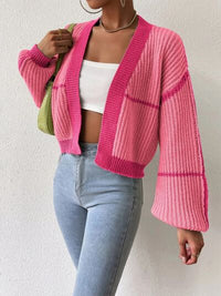 Womens Fashion Open Front Sweater Dropped Shoulder Cardigan