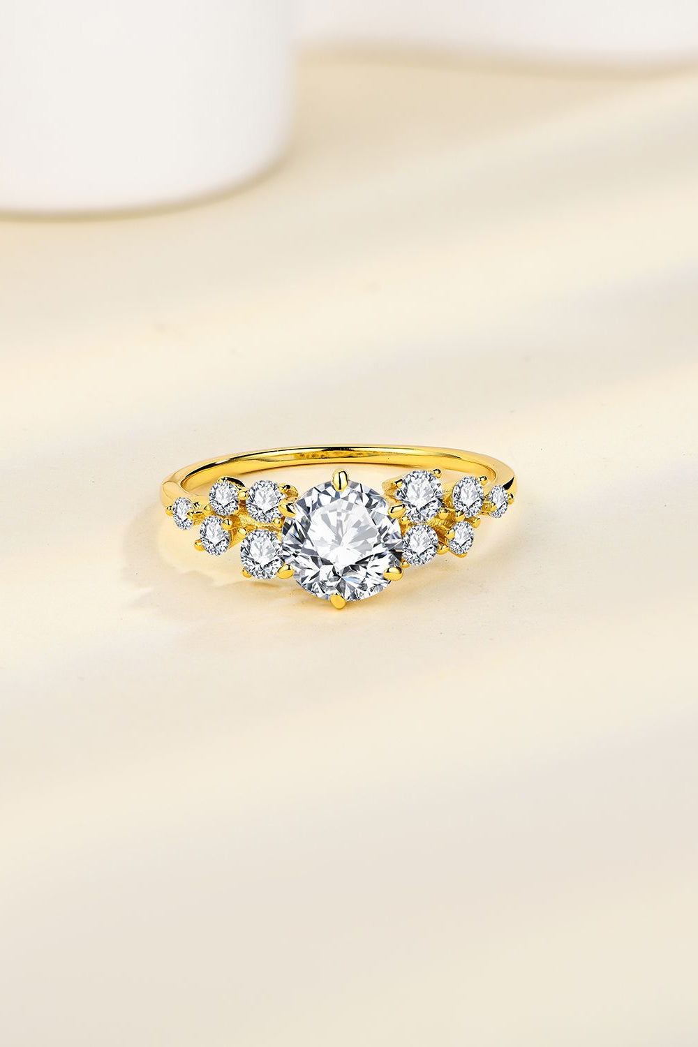 1 Carat Moissanite 18k Gold Plated 925 Sterling Silver Ring