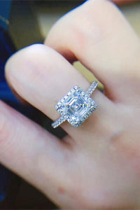 Princess Cut Ring, 2 Carat Moissanite 925 Sterling Silver Ring