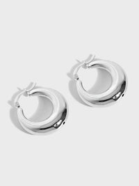 Chunky Hoop Earrings, .925 Sterling Silver Waterproof Boho Style Hypoallergenic Earrings