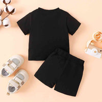 Round Neck Short Sleeve Tee and Shorts Kit Baby Boy Fashion and Gifts