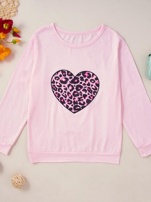 Leopard Heart Graphic Top and Pants Set Girls Fashion Kids Clothing Matching Outfit Set