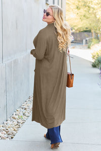 Open Front Sweater Long Sleeve Maxi Cardigan with Pockets Petite and Plus Size Fashion