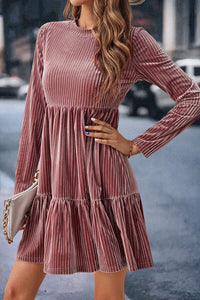 dresses, casual dresses, winter dresses, long sleeve dresses, velvet dresses, womens fashion, womens clothing, cute clothes, thanksgiving outfit ideas, winter fashion, cute clothing, work dresses, trending fashion, nice dresses, sueded dresses, cheap clothing, new womens fashion, pink dress