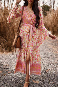 dresses, womens clothing, long sleeve dresses, dresses for the fall, casual dresses, boho dress, festival outfits, dresses for festivals, bohemian dress, nice dresses, casual dresses, pink dresses, floral dresses, v neckl dress