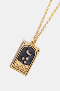 Tarot Card Pendant Stainless Steel Gold Necklace