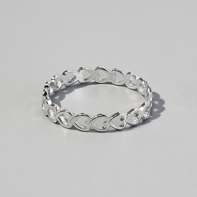 Eternity Heart Ring Band 925 Sterling Silver Dainty Luxury Tarnish Free Jewelry