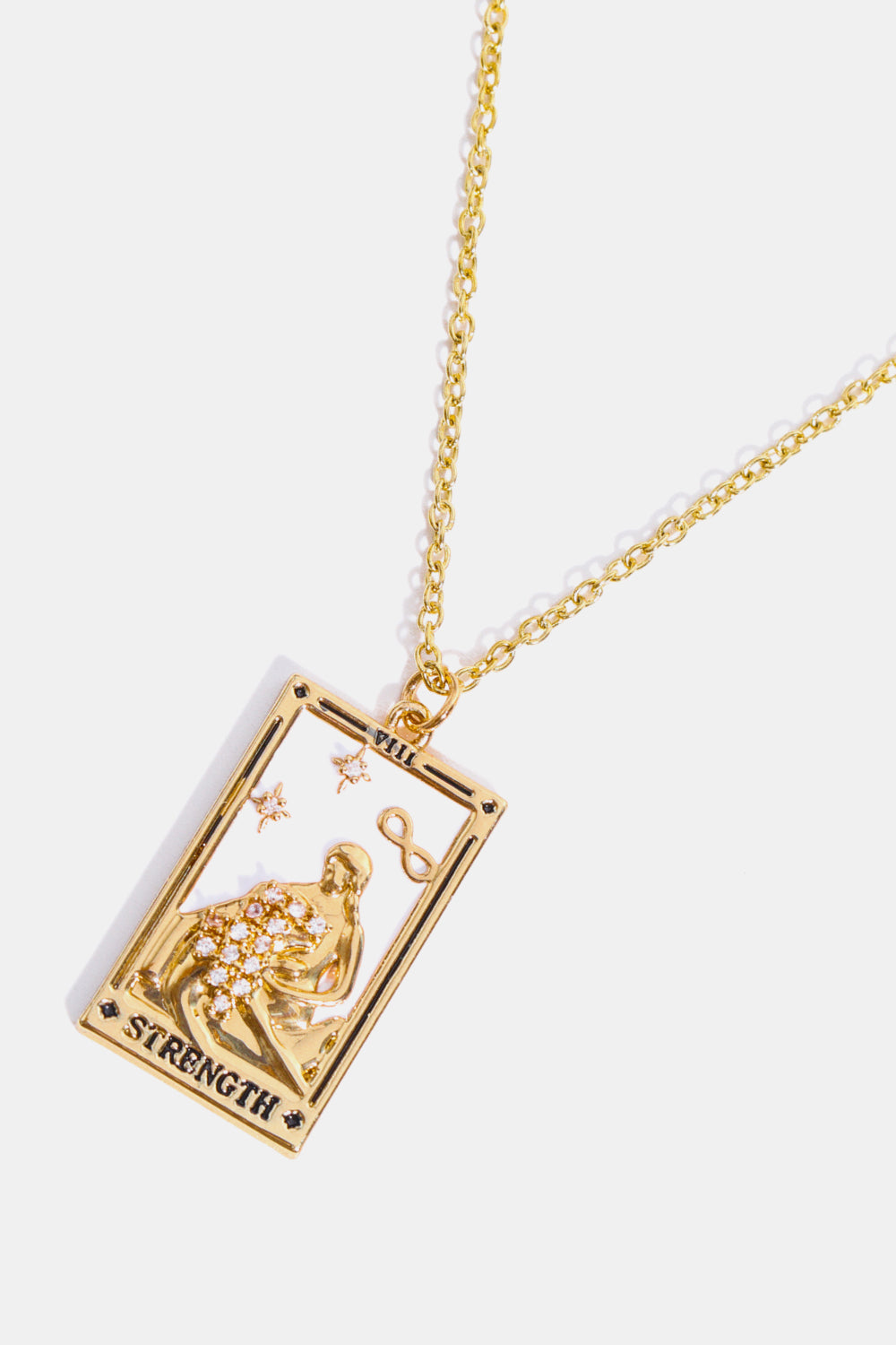 Tarot Card Pendant Stainless Steel Gold Necklace