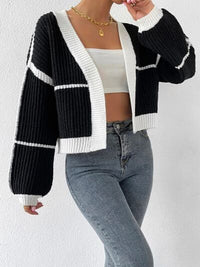 Womens Fashion Open Front Sweater Dropped Shoulder Cardigan